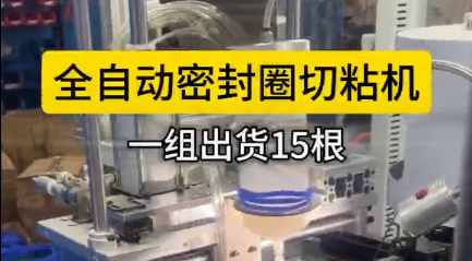 「視頻」全自動(dòng)密封圈切粘機(jī)，一組出貨15根，可實(shí)現(xiàn)連續(xù)化作業(yè)